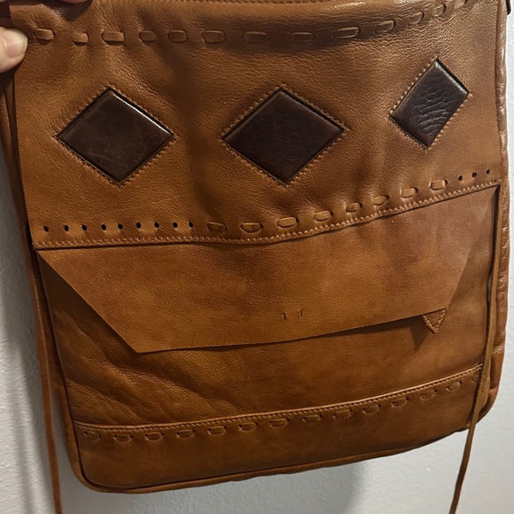 Scully Tan Leather Crossbody Bag with Diamond Accents - Picture 9 of 16